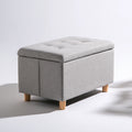 Tapicerowana ławka ze schowkiem, tapicerowany tkaniną, kolor: biały